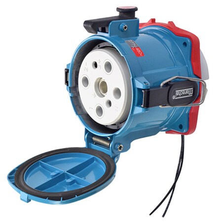 Meltric Pin & Sleeve Receptacle, 250 A, 277/480V AC, Three Phase, 3 Pole, Blue, NEMA 4X 39-24247-K04-972